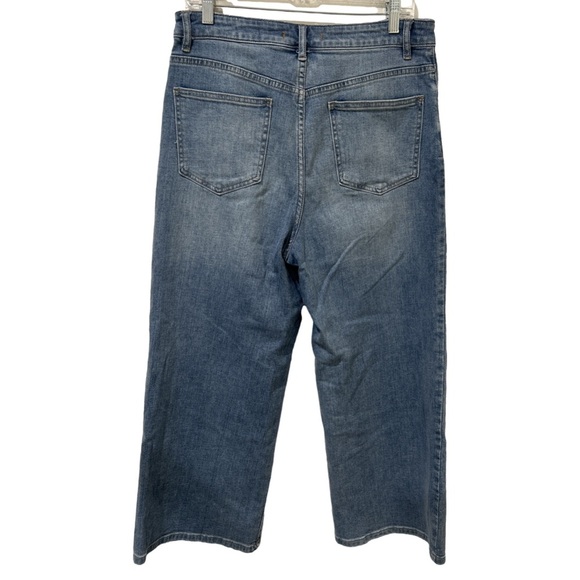 FREE PEOPLE Wide Leg High Rise Cropped Button-Fly Jeans Size 30 - Picture 4 of 14